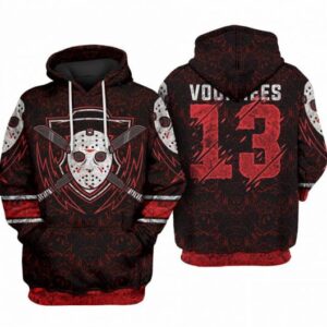 Voorhees 13 Sublimation Red Pattern 3D Printed Hoodie/Zipper Hoodie - 047ade91ee3b