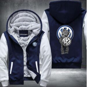 Vw Groot Winter Fleece Hoodie White Zip Up Hoodie 3D Hoodie 3D - 66baa2b871f6