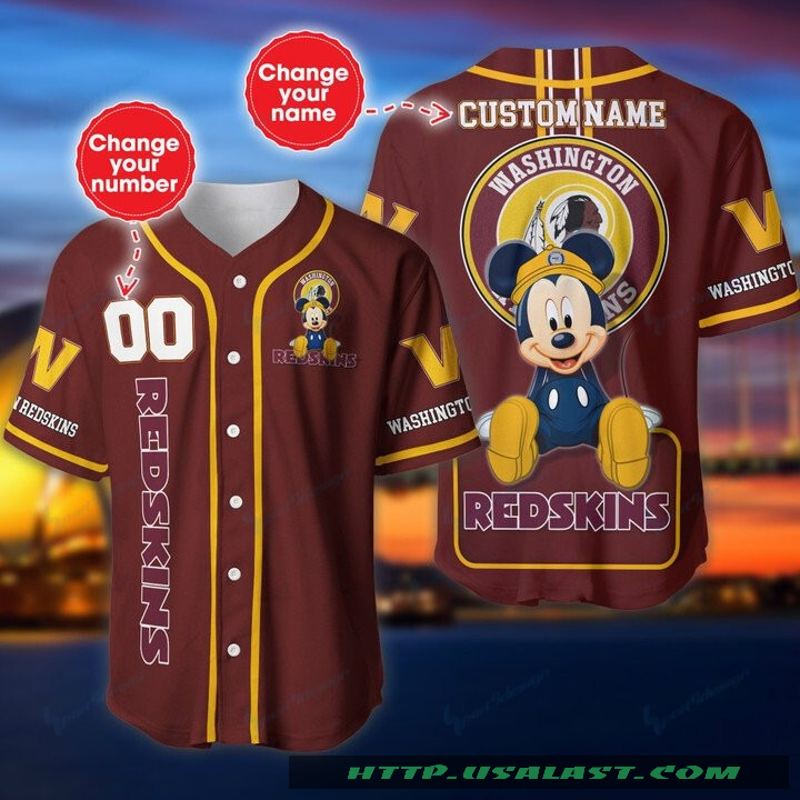 Washington Football Team Mickey Mouse Personalized Baseball Jersey Shirt Washington Football Team Mickey Mouse Personalized Baseball Jersey Shirt
