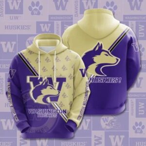 Washington Huskies Football Zip 3D Hoodie All Over Print - e2528969508d