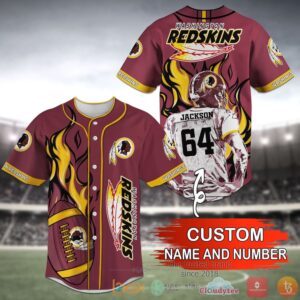 Washington Redskins Nfl Personalized Baseball Jersey Shirt