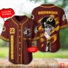 Washington Redskins Nfl Personalized Brown Baseball Jersey Shirt