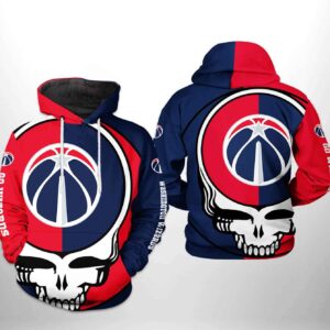 Washington Wizards NBA Grateful Dead 3D Printed Hoodie/Zipper Hoodie - 75c1f470ea81