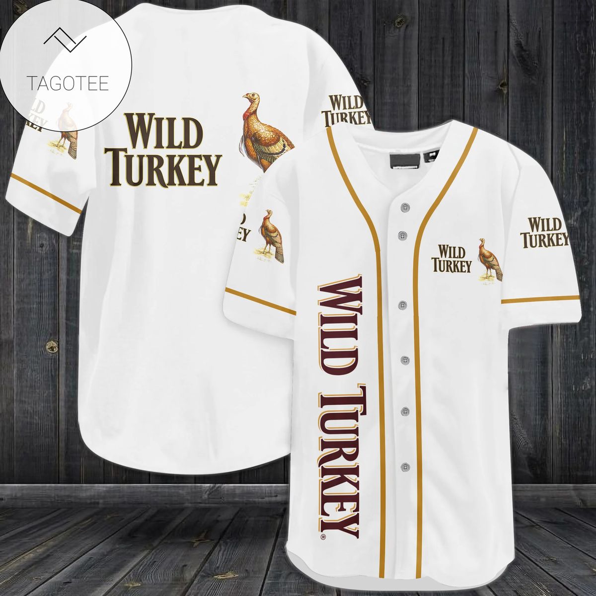 Wild Turkey Logo Baseball Jersey Shirt Wild Turkey Logo Baseball Jersey Shirt