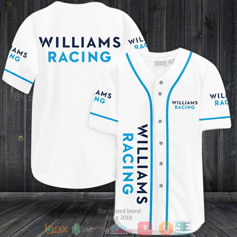 Williams Racing White Baseball Jersey Williams Racing White Baseball Jersey