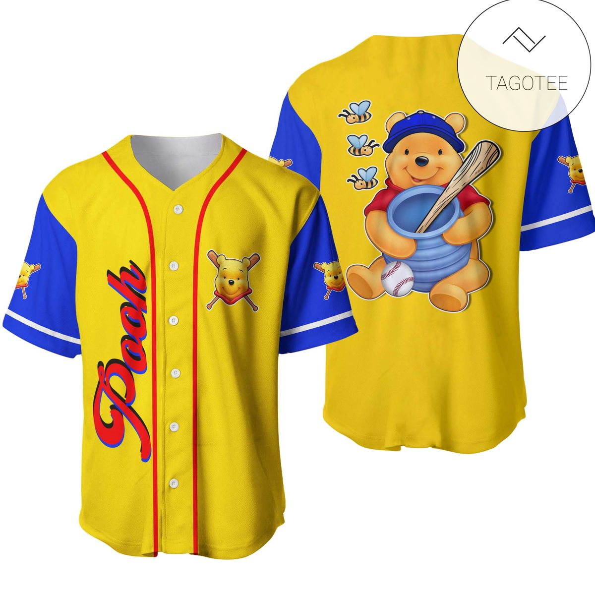 Winnie The Pooh Disney Gift Baseball Jersey- Tagotee Winnie The Pooh Disney Gift Baseball Jersey- Tagotee