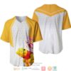 Winnie The Pooh Piglet Honey Pattern White Baseball Jersey