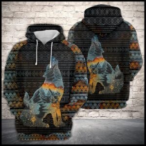 Wolf Galaxy Native Pattern 3D Printed Hoodie/Zipper Hoodie - 314766e049ef