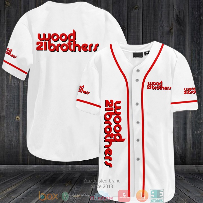 Wood Brothers Racing Car Team White Baseball Jersey Wood Brothers Racing Car Team White Baseball Jersey