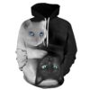 YIN YANG CAT 3D Hoodie For Men Women All Over 3D Printed Hoodie - fee789bfeb5b