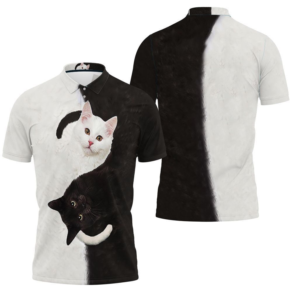 Yin Yang Black White Cat For Cat Lover 3D Hoodie Polo Shirt - 711c821428e9 Yin Yang Black White Cat For Cat Lover 3D Hoodie Polo Shirt - 711c821428e9