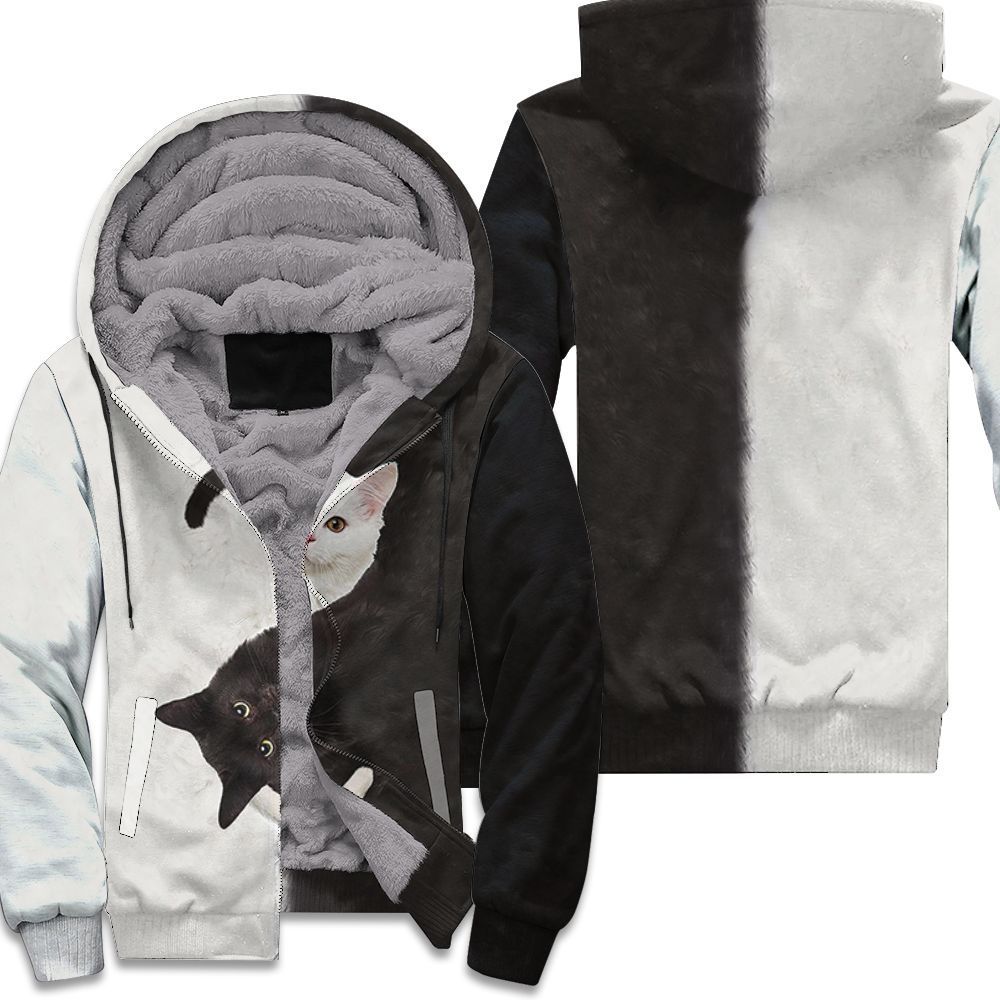 Yin Yang Black White Cat For Cat Lover 3D Hoodie Unisex Fleece Hoodie - b7c543f5d4b4 Yin Yang Black White Cat For Cat Lover 3D Hoodie Unisex Fleece Hoodie - b7c543f5d4b4