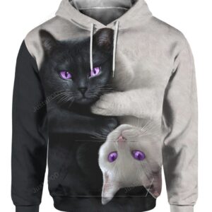Yin Yang Cat 3D 3D Hoodie For Men Women All Over 3D Printed Hoodies - 2d16d427b2a2