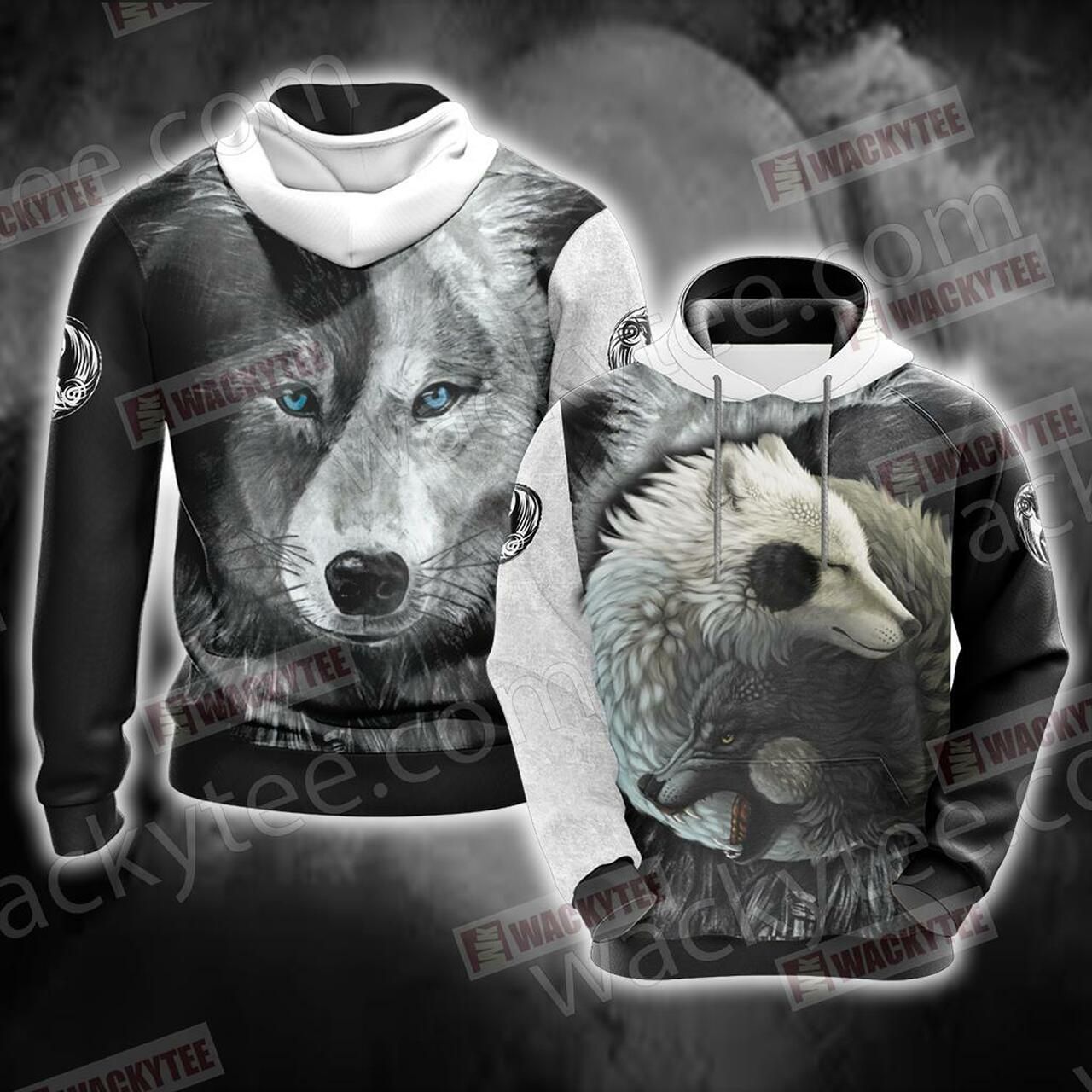 Yin Yang Wolf 3D Hoodie All Over Print Hoodie2945 - f47a57f7a9cf Yin Yang Wolf 3D Hoodie All Over Print Hoodie2945 - f47a57f7a9cf