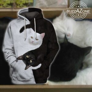 Ying Yang Cat Full 3D Hoodie For Men Women All Over 3D Printed Hoodies VV - cec65a016a2d