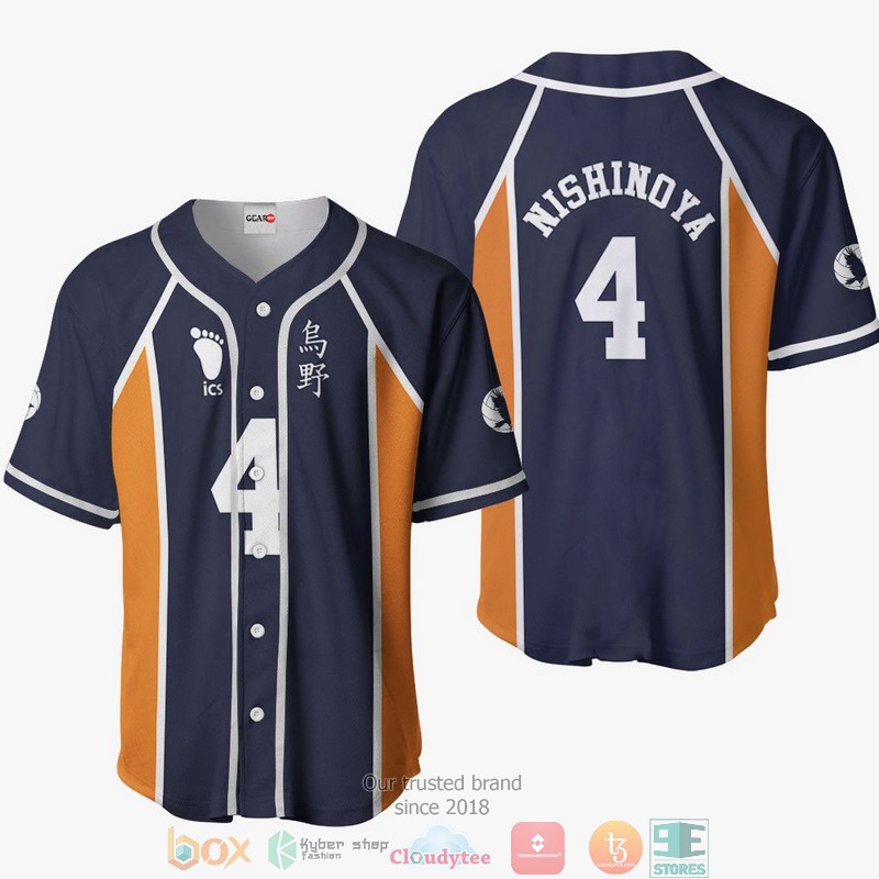 Yuu Nishinoya 4 Haikyuu Baseball Jersey Shirt Yuu Nishinoya 4 Haikyuu Baseball Jersey Shirt